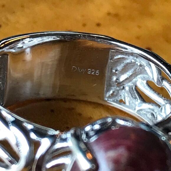 Norwegian Thulite Sterling Silver Ring Size 10 - Picture 6 of 9